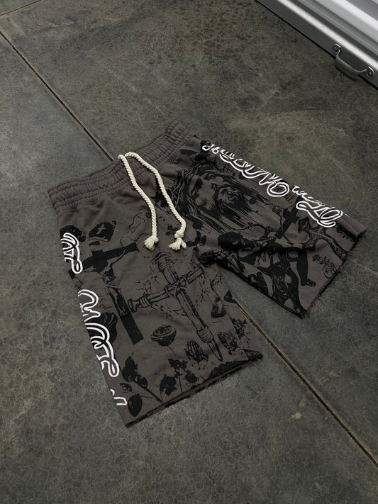 GREY TATTOO SHORTS