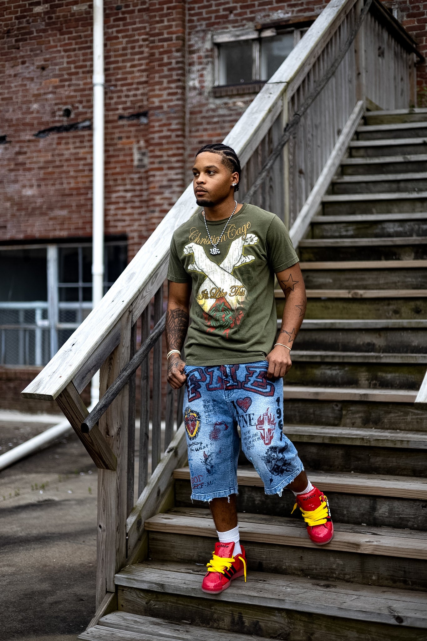 FNE GRAFFITI JORTS
