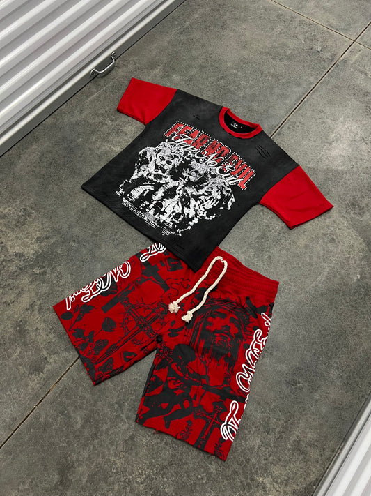 RED SSH TEE & TATTOO SHORTS BUNDLE