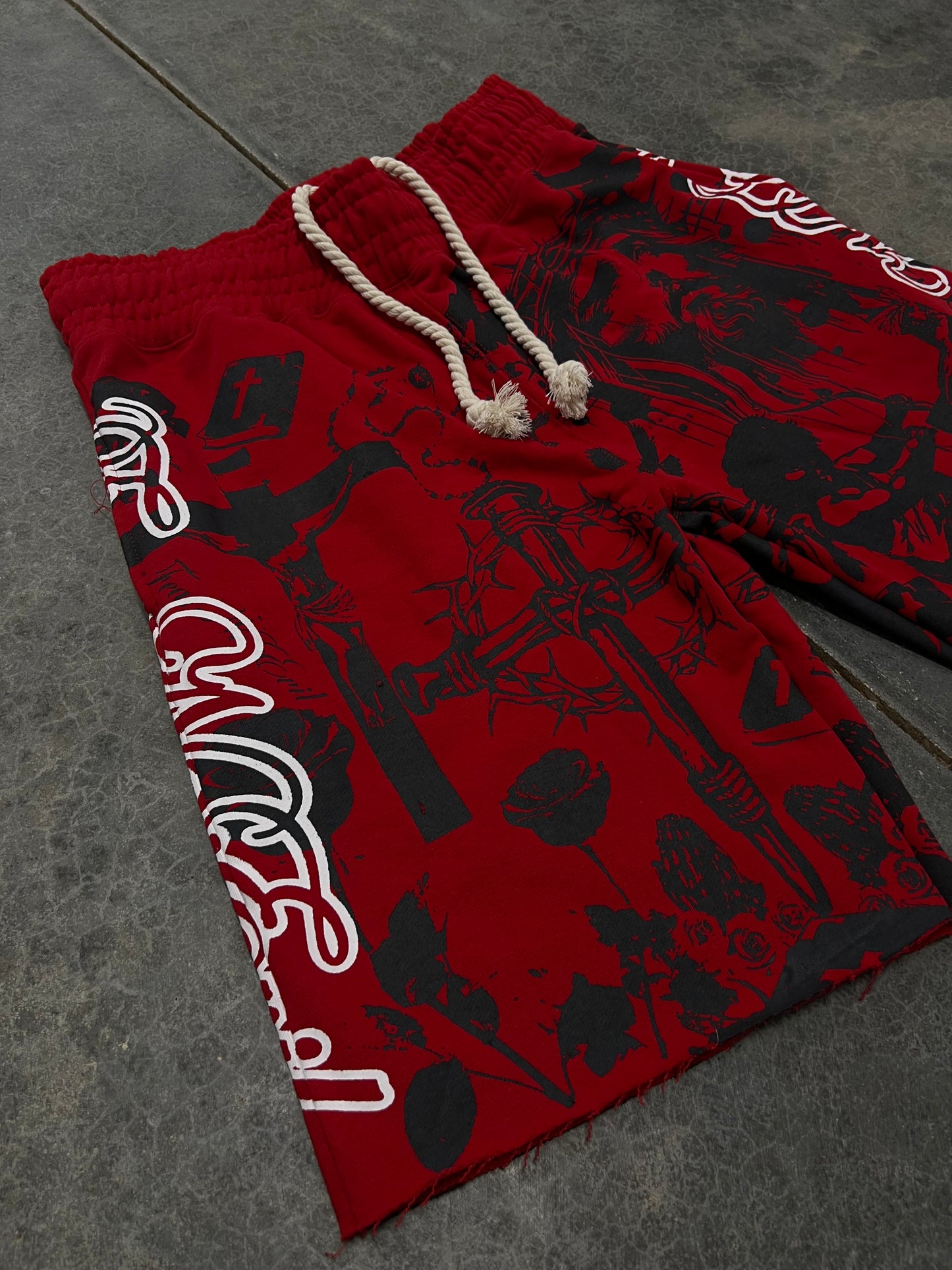 RED TATTOO SHORTS