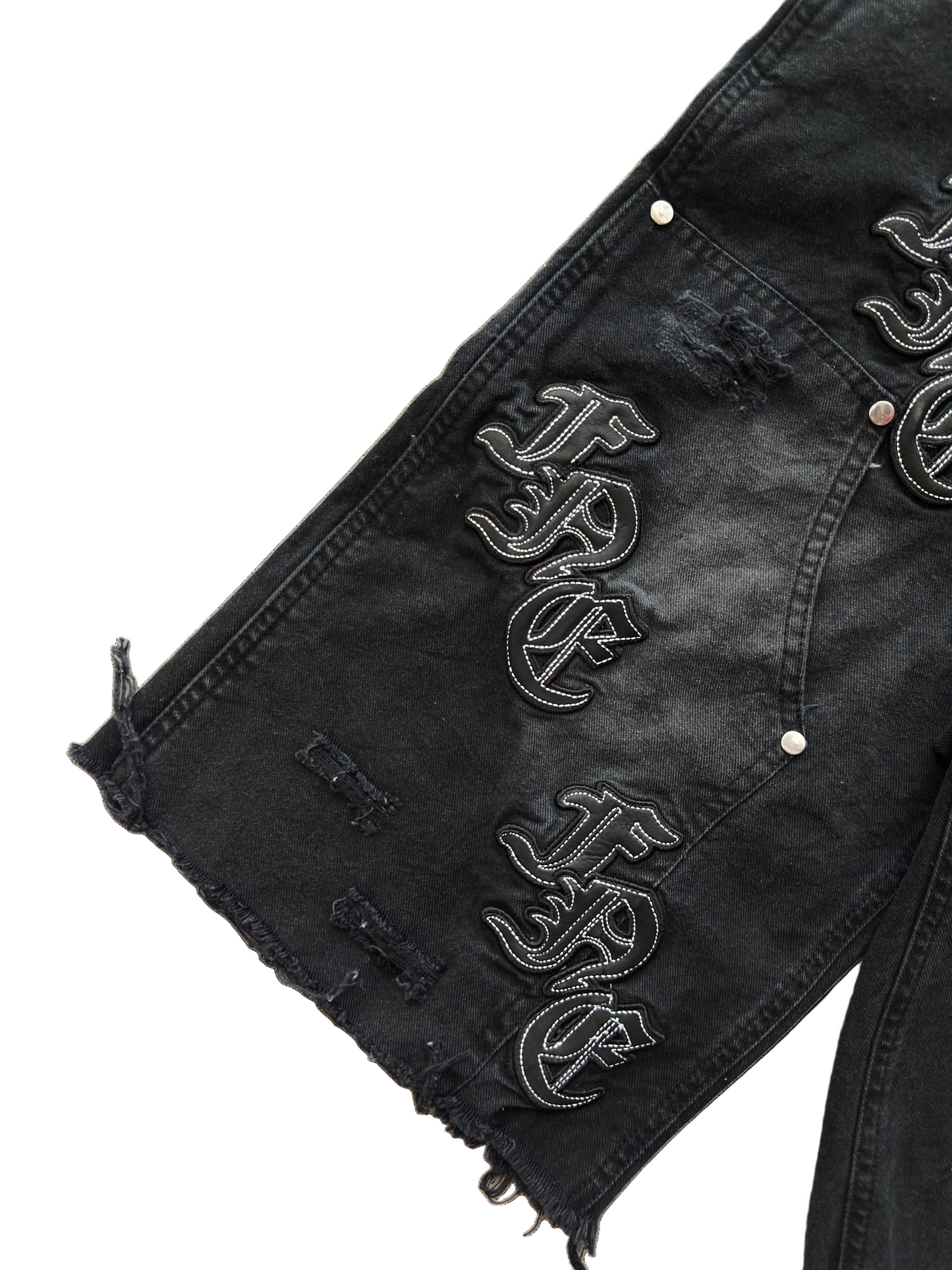 FNE LEATHER PATCH CARPENTER JORTS